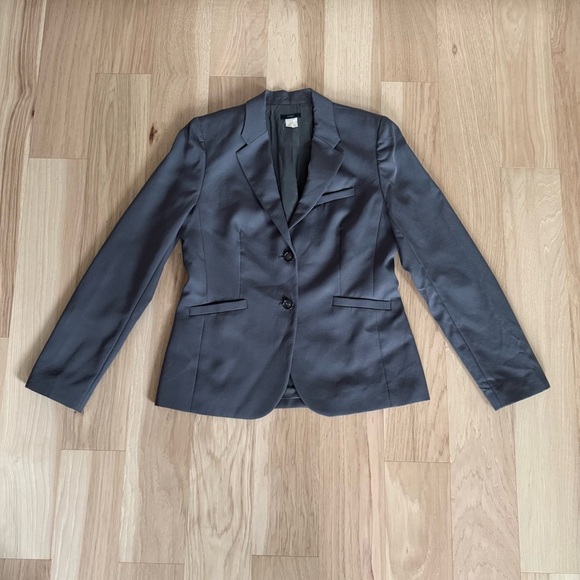 Vintage J Crew Wool Blend Charcoal Blazer Size 10 - Picture 10 of 12